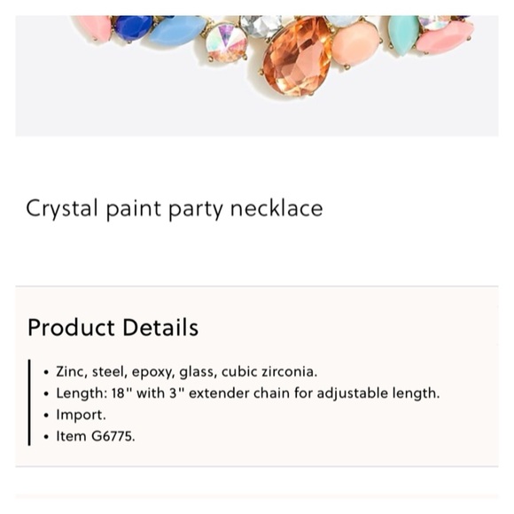 J CREW NWT Crystal Paint Party Necklace • Spring Pastel Jeweled 18” + 3” Factory - Picture 7 of 10